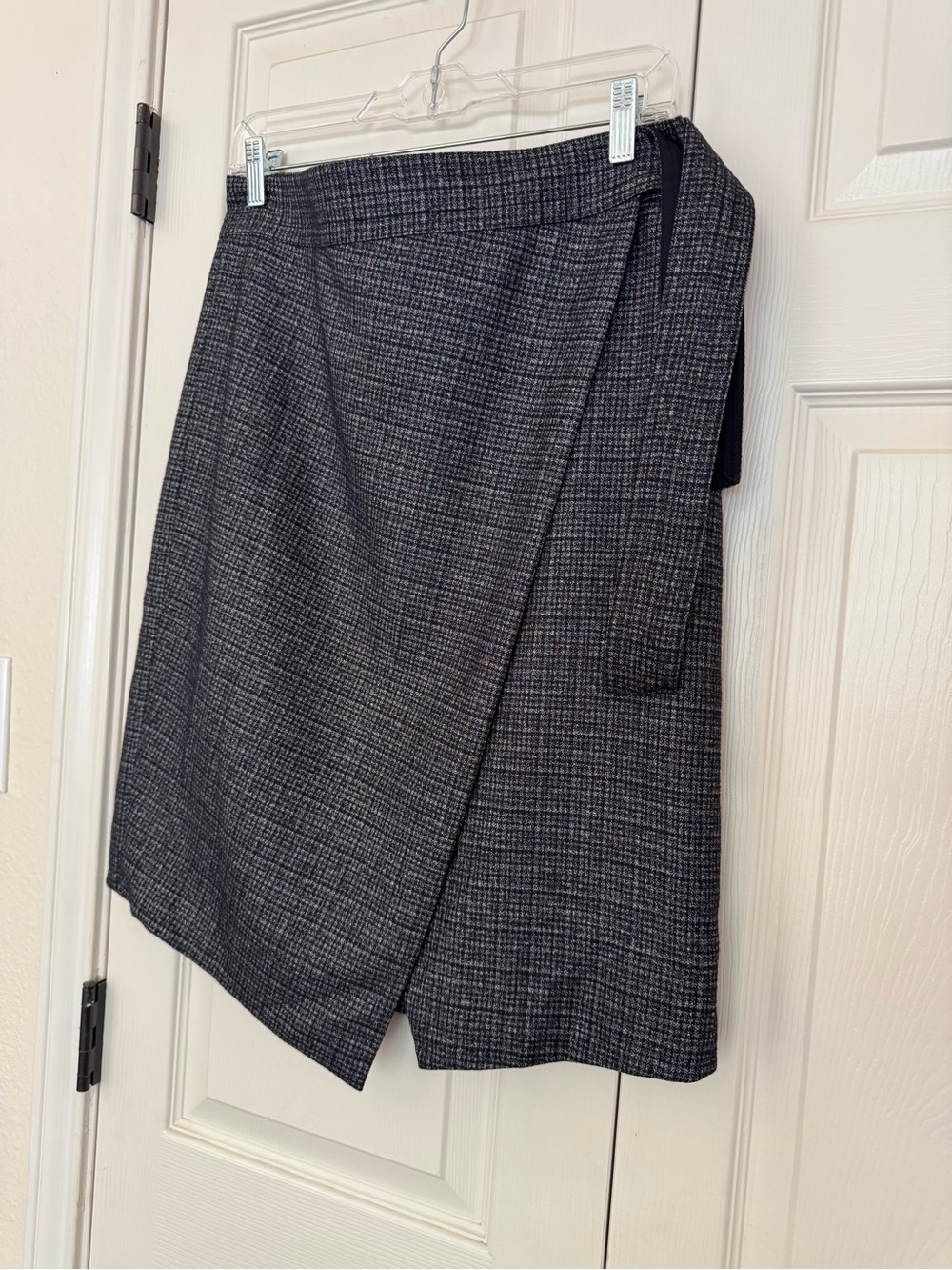 Maeve Charcoal Plaid Wrap Midi Skirt